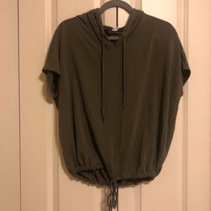 Short Sleeve Cinched Lightweight Hoodie